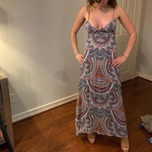 Billabong Hi-Low Maxi Dress with Lace-up Back